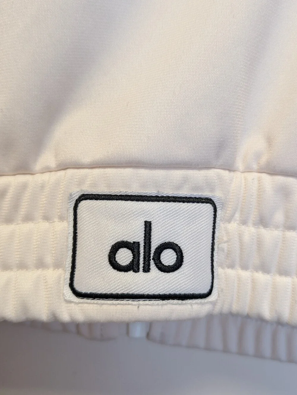 Alo Yoga Ivory Cropped Bomber Full Zip Jacket Athleisure